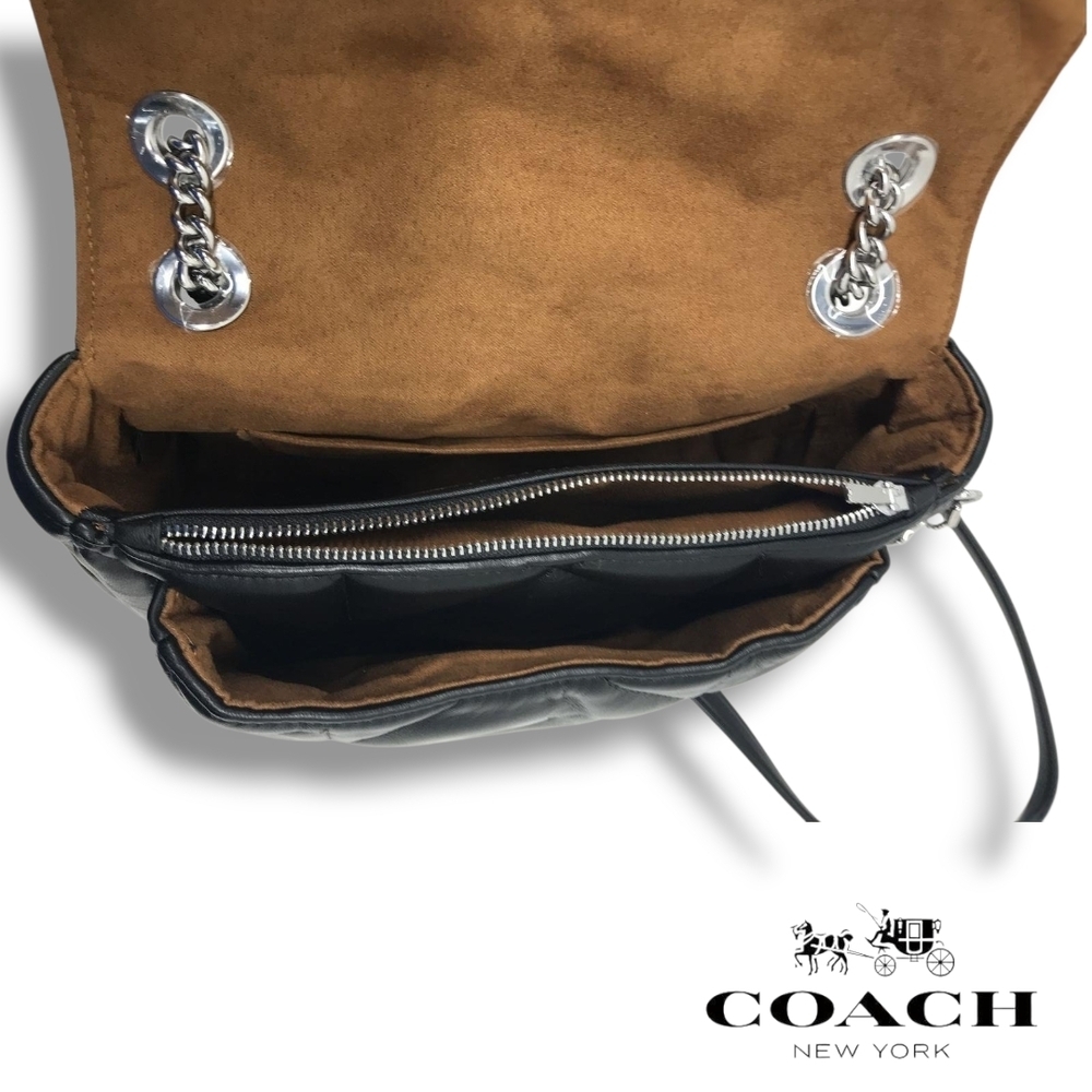 Coach Klare 25 Black Napa Leather Puffy Diamond Quilted Crossbody Shoulder CJ611 - Picture 8 of 16